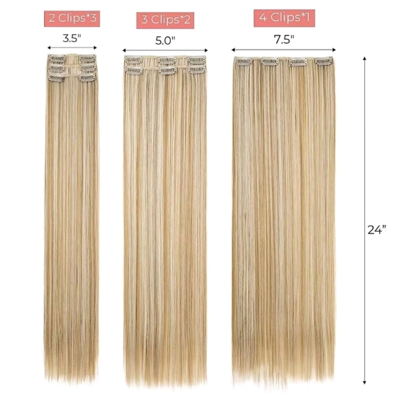 Ash Blonde Clip in Hair extensions - Picture 2 of 3